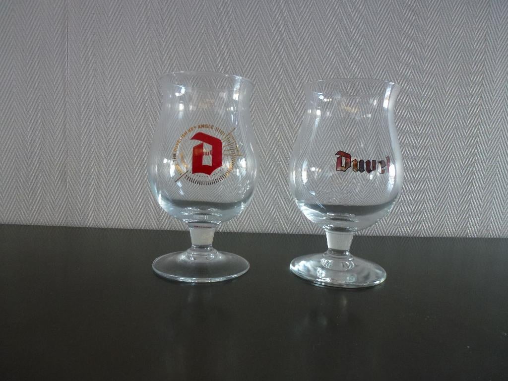 Twee mooie bierglazen van Duvel met fraai logo, Ophalen of Verzenden, Nieuw, Glas of Glazen, Duvel