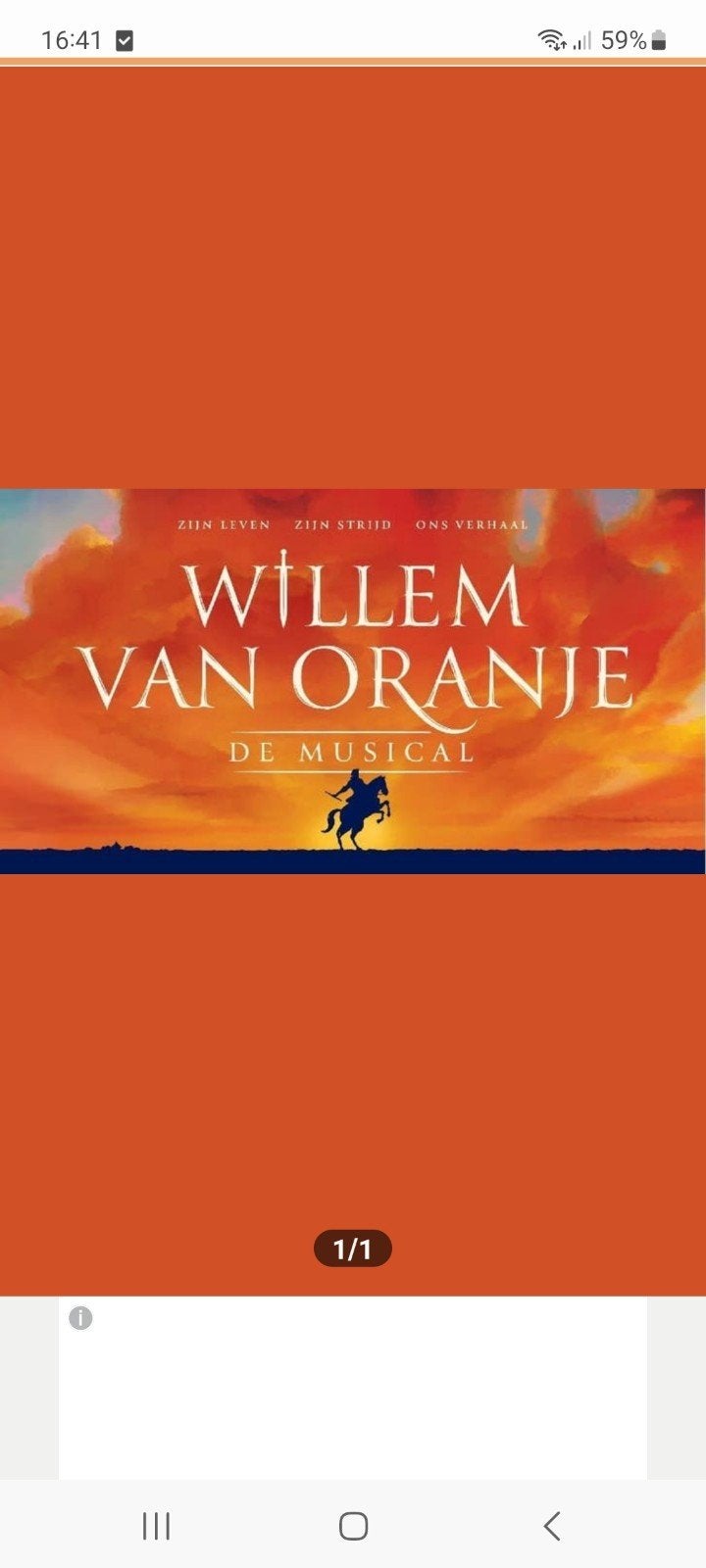 2 PREMIUM kaarten Willem van Oranje  zondag 7 juni 13.30, Tickets en Kaartjes, Twee personen