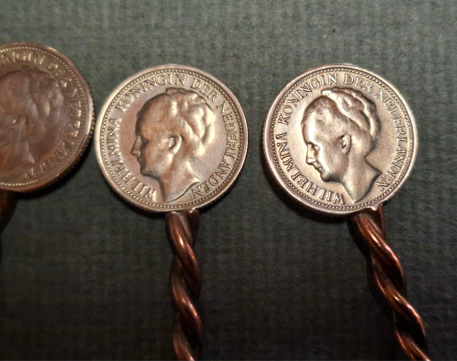 Set van 4 antieke Nederlandse muntlepels, Ophalen of Verzenden