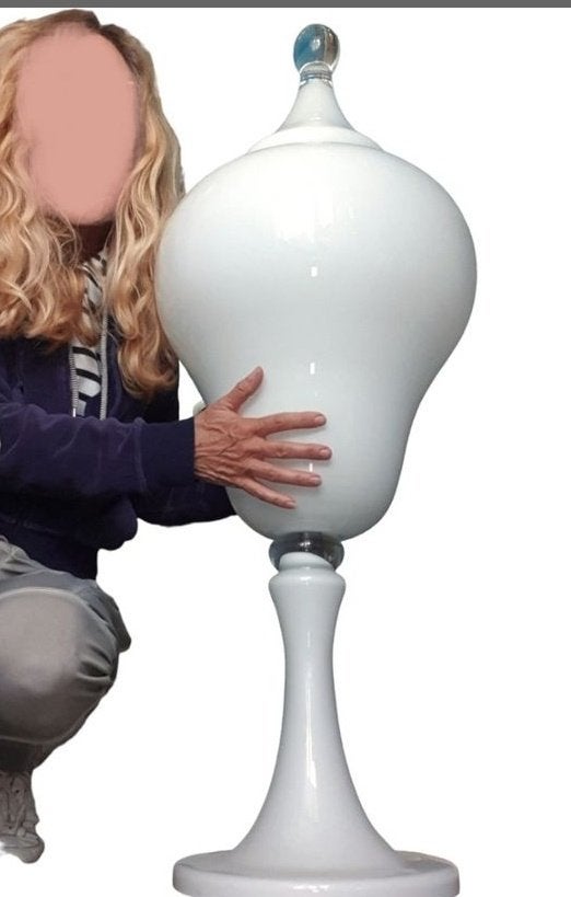 Enorm (105 cm hoog!) opaline glas object pot met deksel 0207, Ophalen, -, Overige stijlen, -