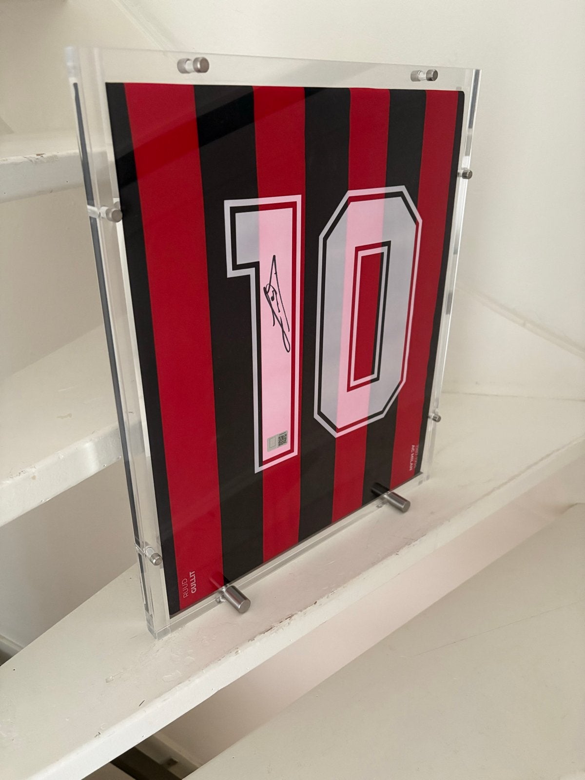 Gesigneerd Ruud Gullit AC Milan shirt #10 met COA, Ophalen of Verzenden, Zo goed als nieuw, Buitenlandse clubs, Shirt