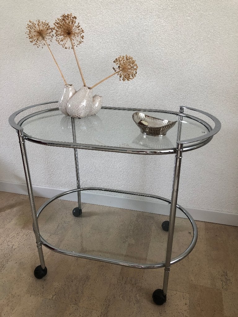 Trolley / serveerwagen, Ophalen, Metaal of Aluminium, Zo goed als nieuw, 75 cm of meer