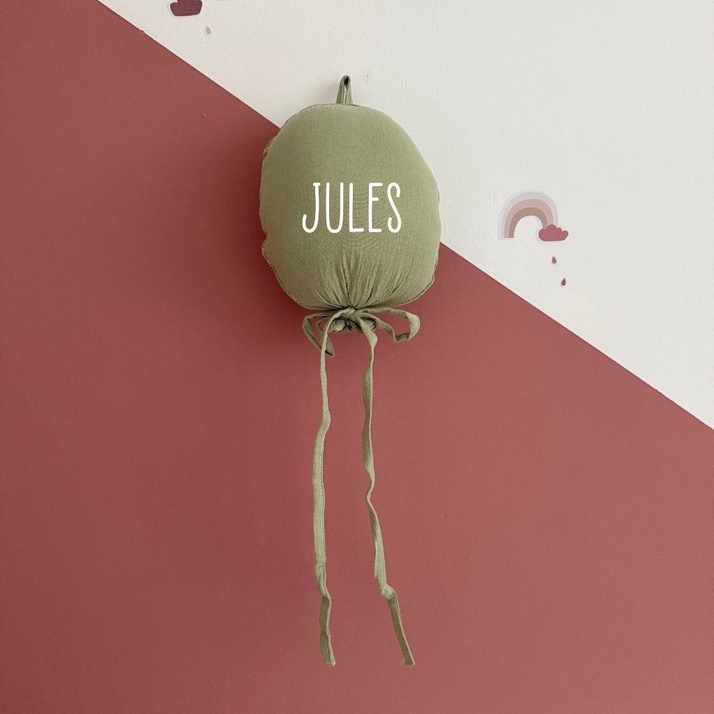 ballon decoratie mousseline groen met naam, Ophalen of Verzenden, Nieuw, Wanddecoratie
