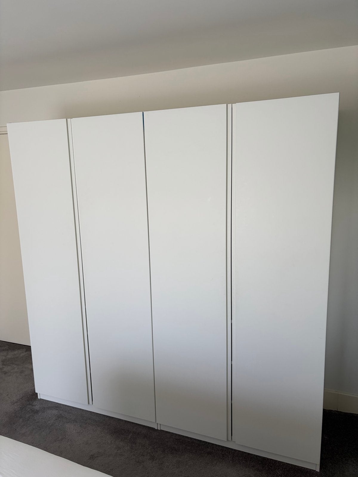 Witte kledingkast met planken en 2xhang 201,5x199x60 (HxBxD), Ophalen, Gebruikt, 200 cm of meer, 150 tot 200 cm