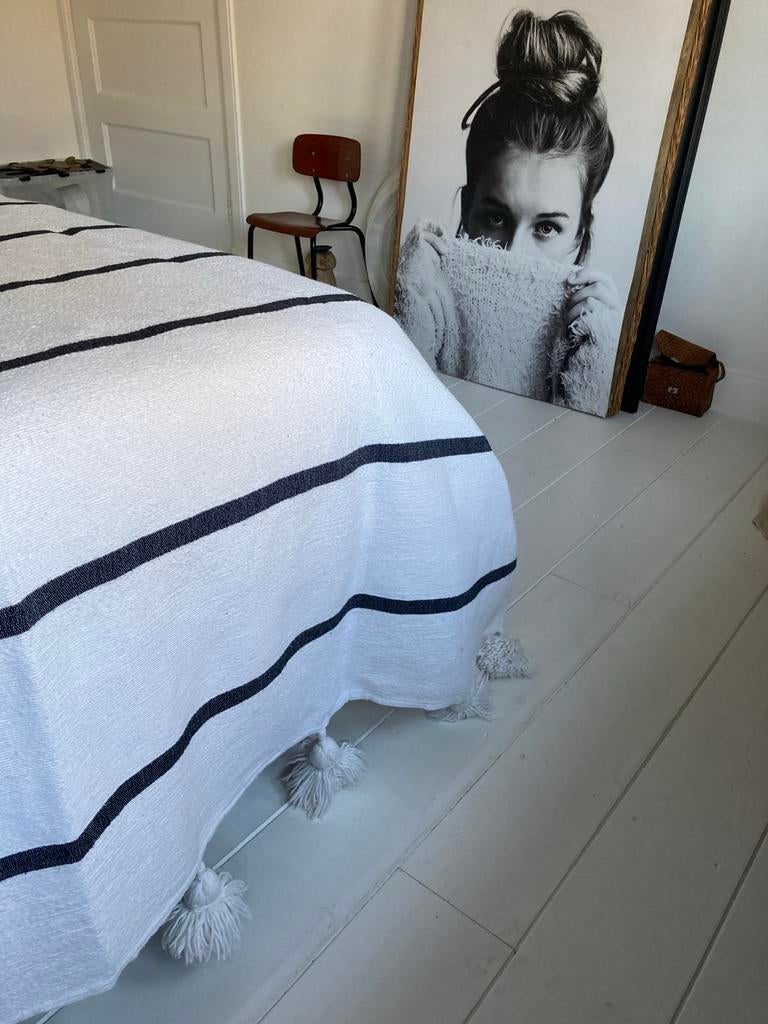 Marokaanse  /Marrakech pompom sprei / plaid, Ophalen of Verzenden, Gebruikt
