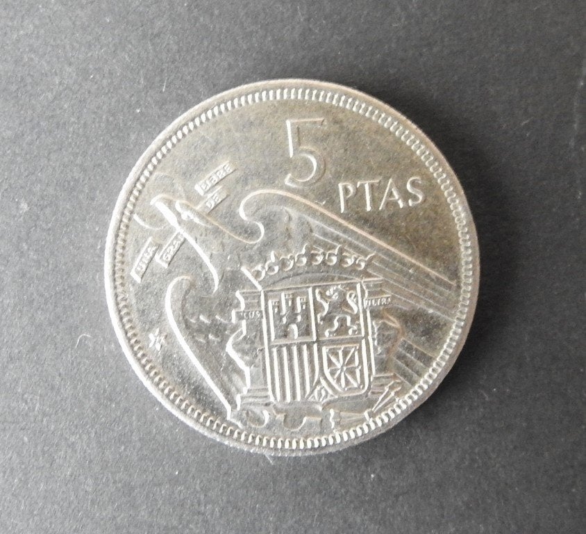 Munt Spanje  5 Ptas   1957 /, Verzenden, Overige landen, Losse munt