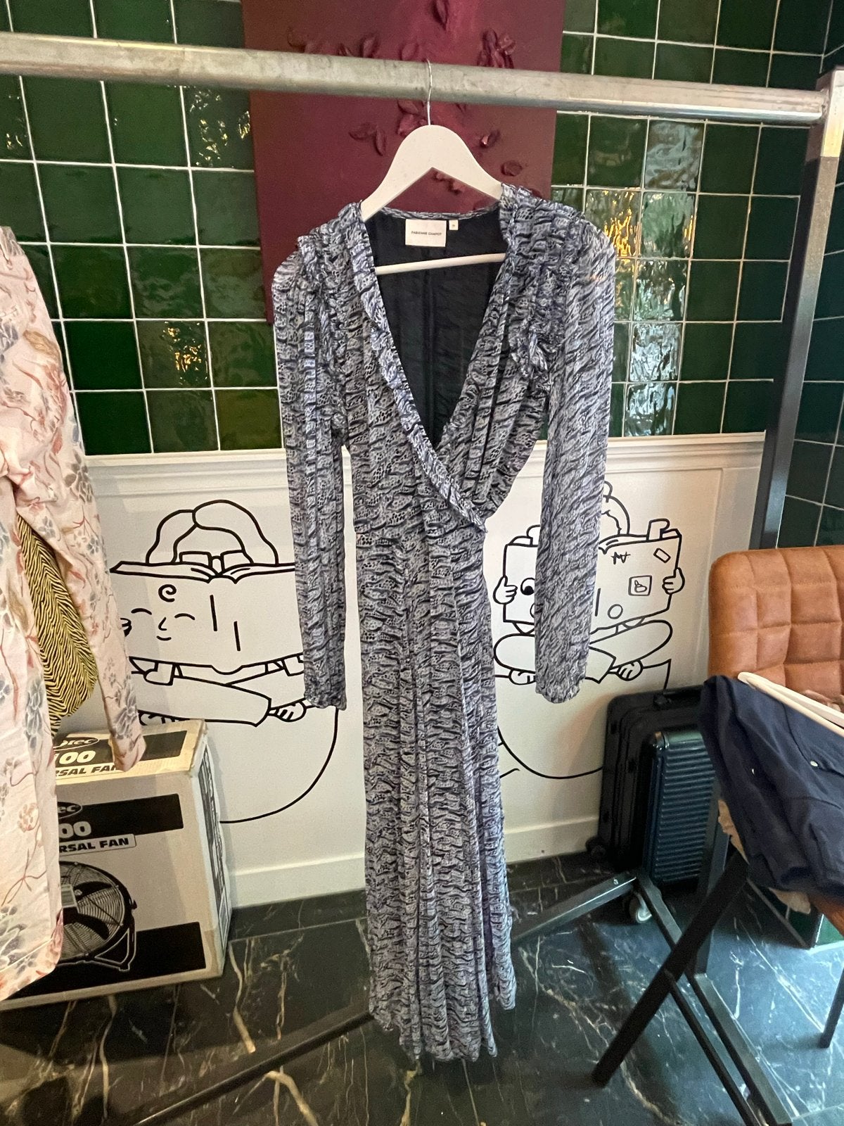 Fabienne Chapot Maxi Jurk Maat 38 met Print, Maat 38/40 (M), Blauw, Ophalen of Verzenden, Zo goed als nieuw