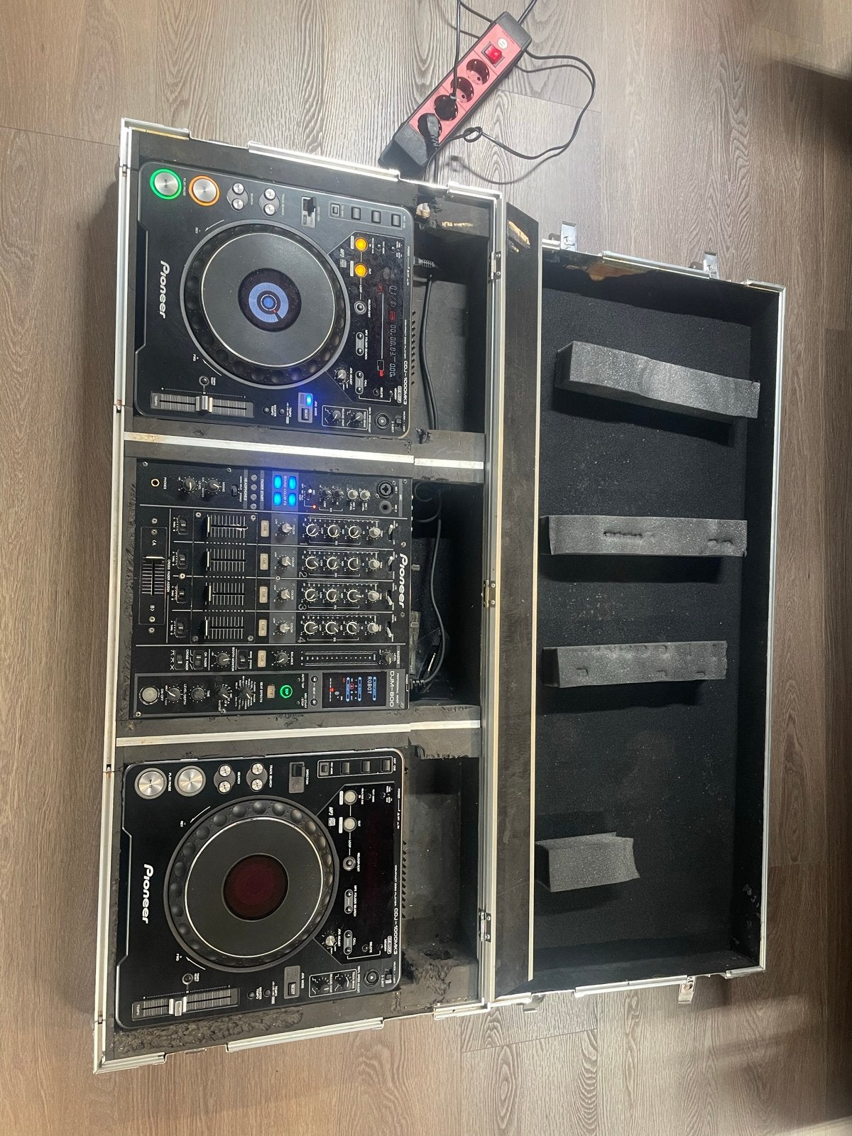 Pioneer DJ-set CDJ-1000MK3 & DJM-800 met flightcase, Ophalen, Gebruikt, Dj-set, Pioneer