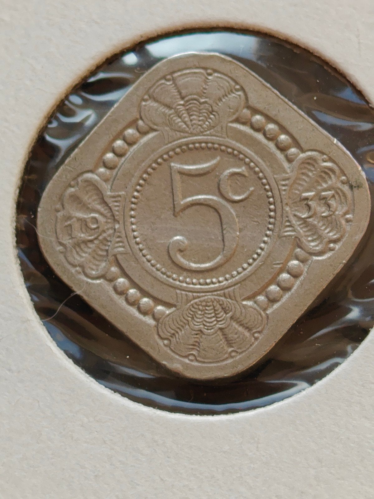 5 cent 1933 Wilhelmina - Vierkant muntje, Postzegels en Munten, Munten | Nederland, Ophalen of Verzenden