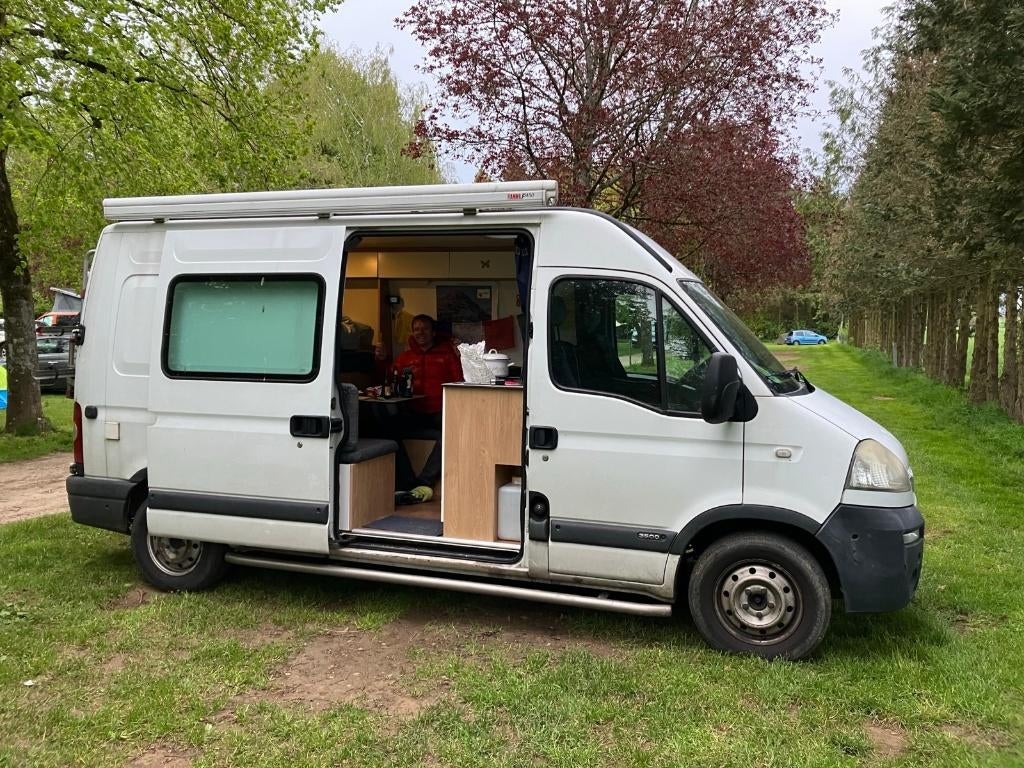 Opel Movano buscamper te koop met revisiemotor, Caravans en Kamperen, Campers, Particulier, tot en met 2, Buscamper of Camperbus