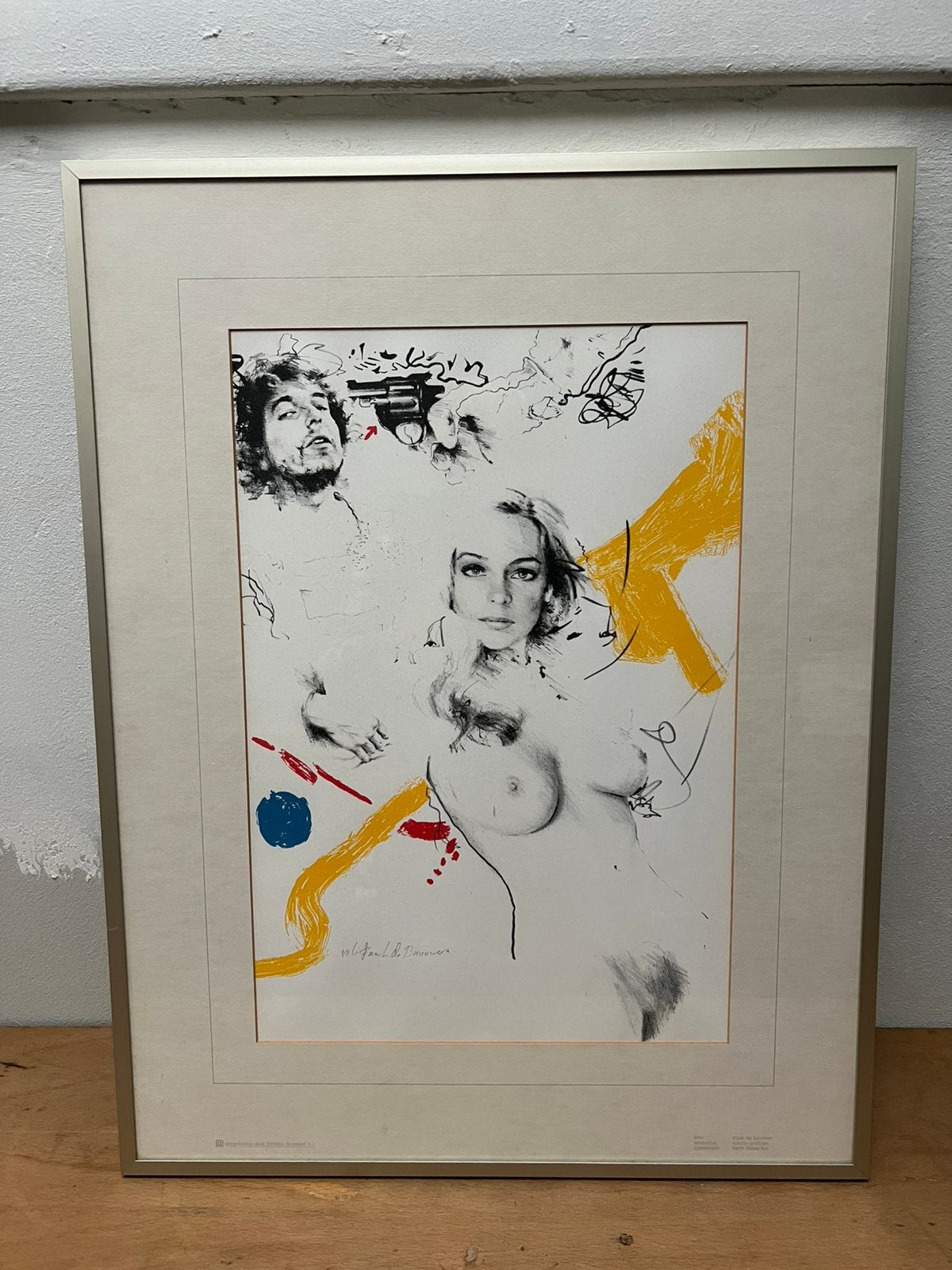 Litho Steendruk Frank de Brouwer Brigitte Bardot / Bob Dylan, Gelimiteerde oplage, Lithografie, Ophalen, Personages en Fantasiefiguren