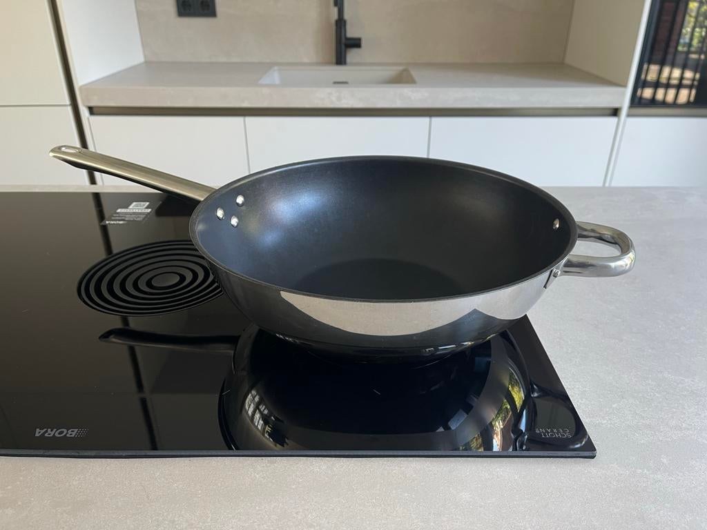 IKEA 365+ Wokpan 32cm, Ophalen, Inductieplaat, Zo goed als nieuw, Rvs
