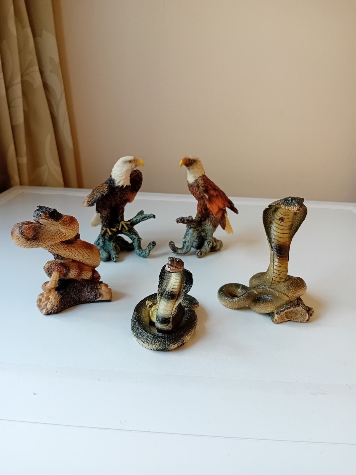 5 beeldjes (2  adelaar 3 x slang), Ophalen of Verzenden, Zo goed als nieuw, Dier