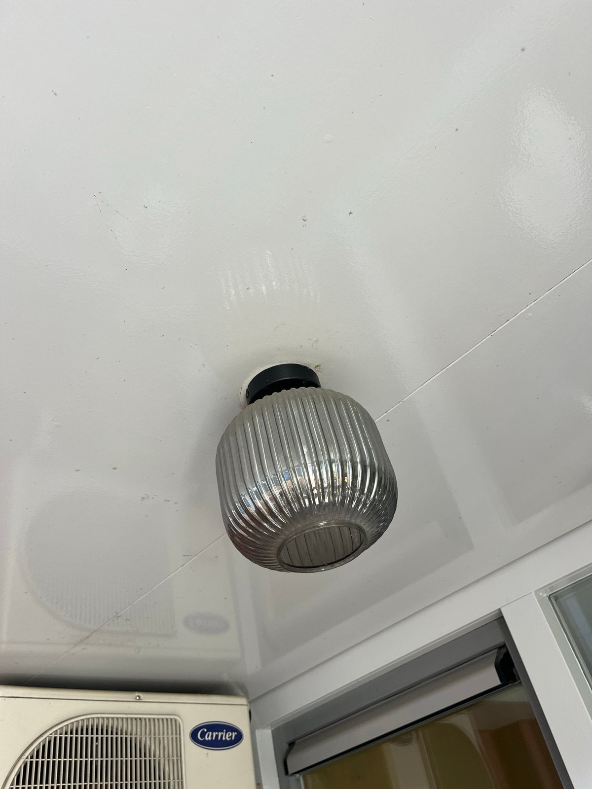 Rond Plafondlampje Grijs Zwart - Modern Design, Ophalen, Gebruikt, Grijs, Plafondlamp
