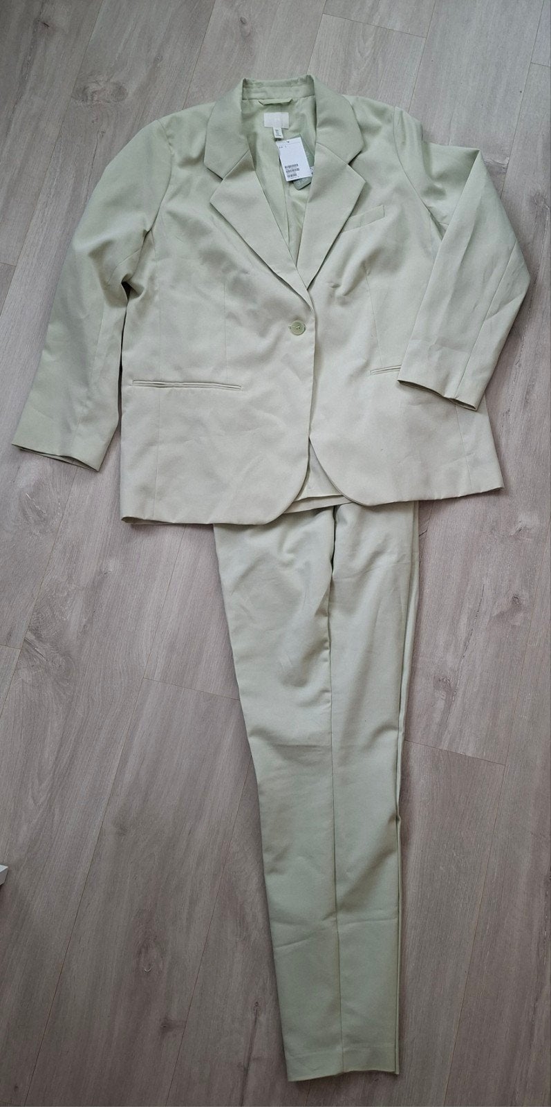 lichtgroen damespak maat 42/44, Kleding | Dames, H&M, Kostuum of Pak, Maat 42/44 (L), Nieuw