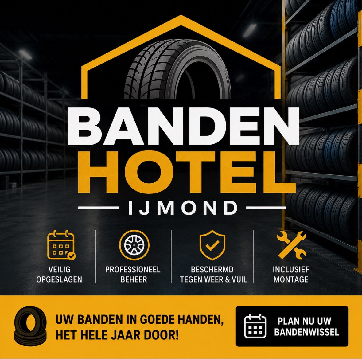 Bandenhotel IJmond: Veilige opslag en montage, Ophalen