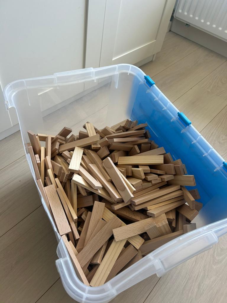 Kapla blokjes grote bak vol, Ophalen, Zo goed als nieuw, Hout