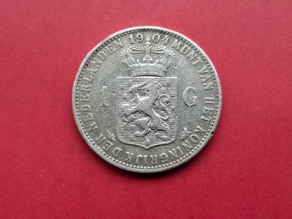 1 gulden 1904, Postzegels en Munten, Munten | Nederland, 1 gulden, Zilver, Ophalen of Verzenden, Koningin Wilhelmina