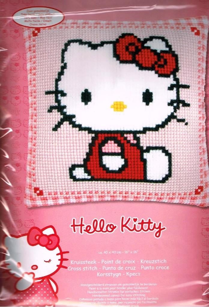 Cado AANBIEDING Hello Kitty borduurpakket kussen Hello zit, Ophalen of Verzenden, Nieuw, Handborduren, Borduurpakket