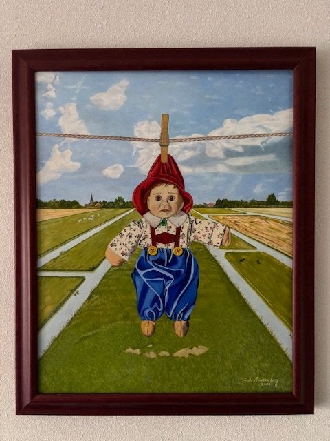Olieverfschilderij, 56 x 46 cm, Overige stijlen, Doek, Ophalen of Verzenden, Olieverf