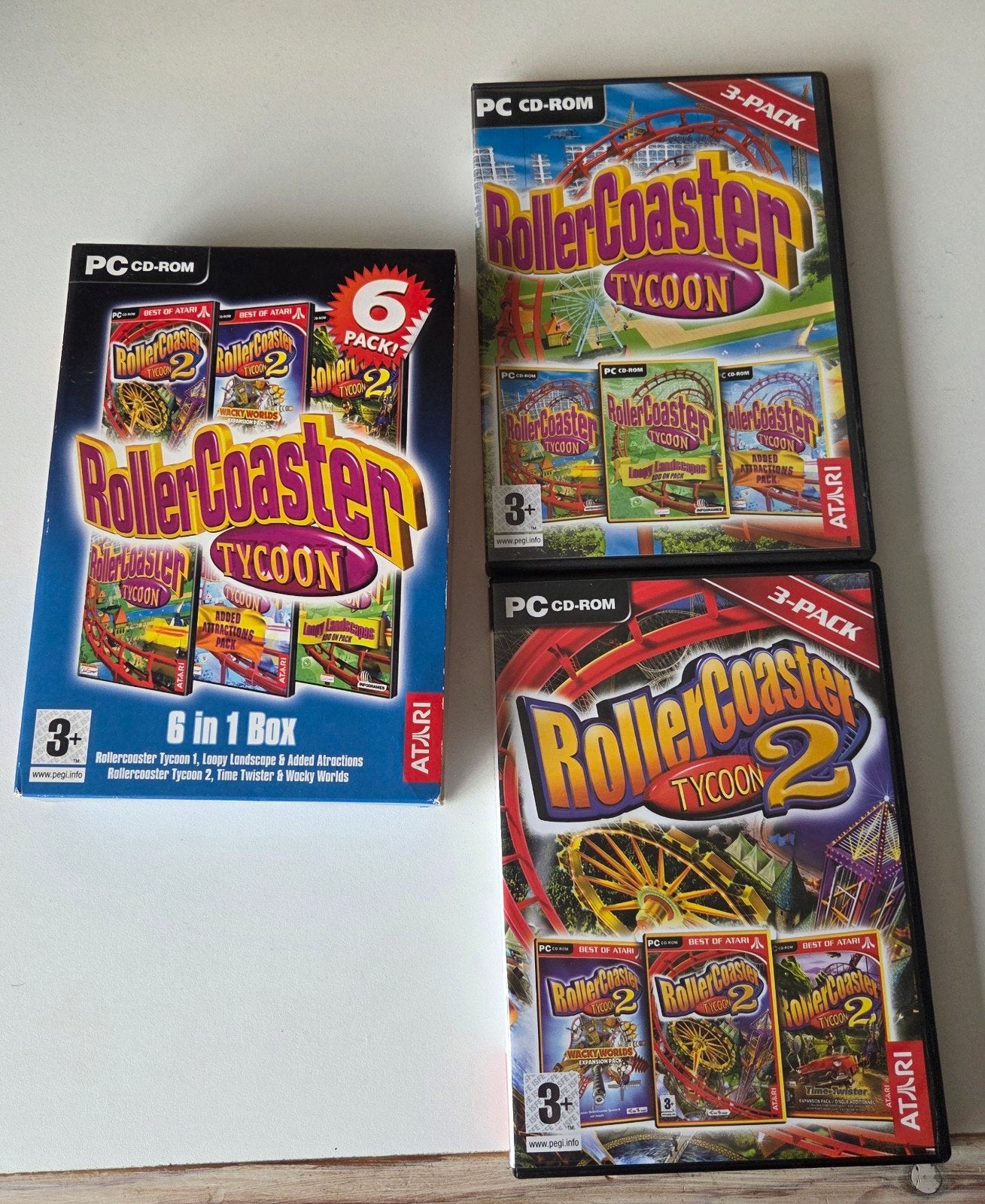 Rollercoaster Tycoon 6 in 1 box, Spelcomputers en Games, Games | Pc, Ophalen, 1 speler, Eén computer, Zo goed als nieuw