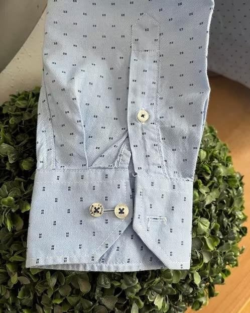 Ledub Blue Crane overhemd maat 46, Ophalen of Verzenden, Zo goed als nieuw, Blauw, Overige halswijdtes