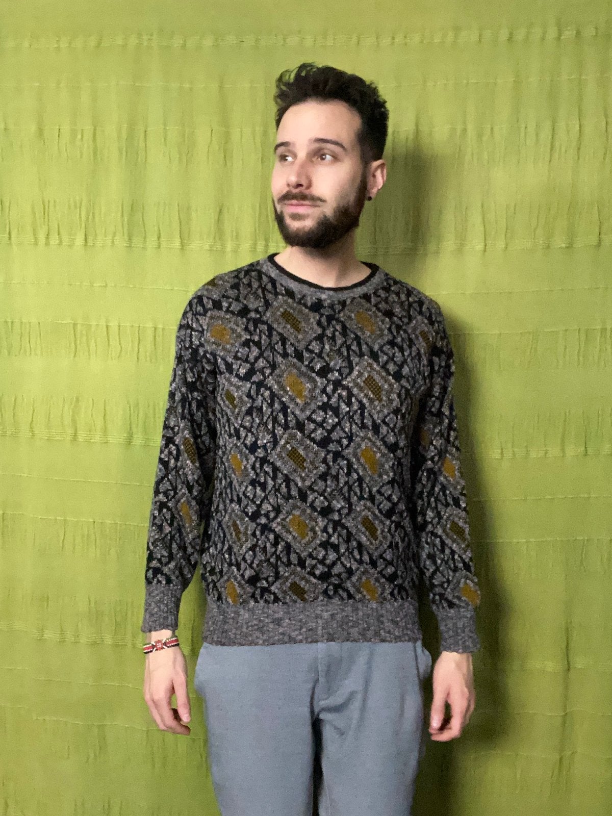Vintage 90's trui / sweater / unisex / medium / M / print, Hgv, Maat 48/50 (M), Hgv, Vintage