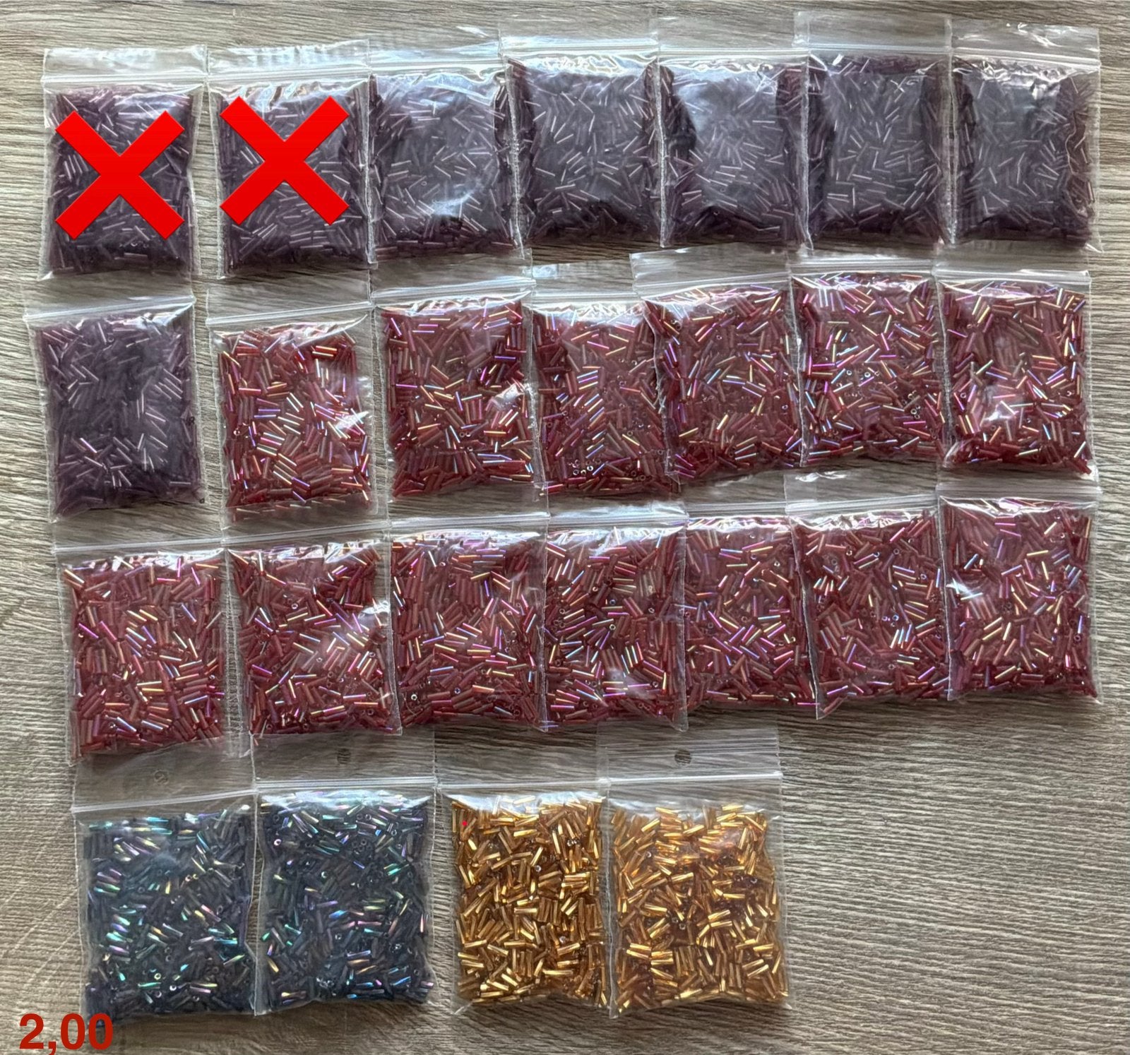 Kralen staafjes in zakjes - Diverse kleuren, Ophalen, Nieuw, Kraal