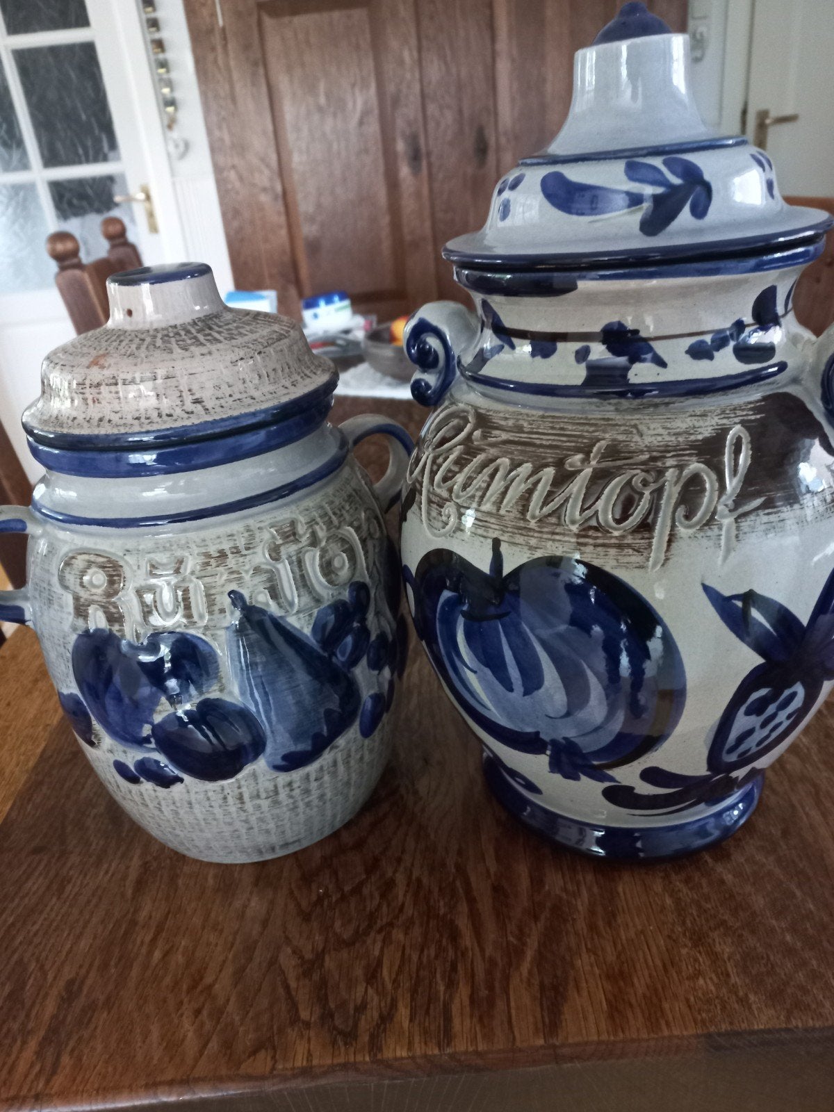 Set van 2 ongebruikte Duitse Rumtöpfe (groot en klein), Ophalen