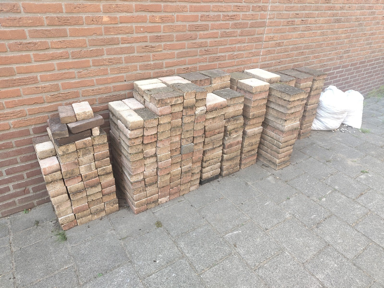 Terras stenen klinkers, Tuin en Terras, Tegels en Klinkers, Ophalen, Gebruikt, Beton, Klinkers