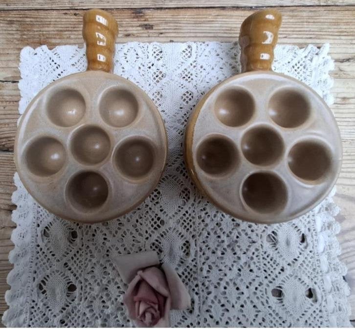 2 Franse gres escargot / slakken ovenschaaltjes, Ophalen of Verzenden