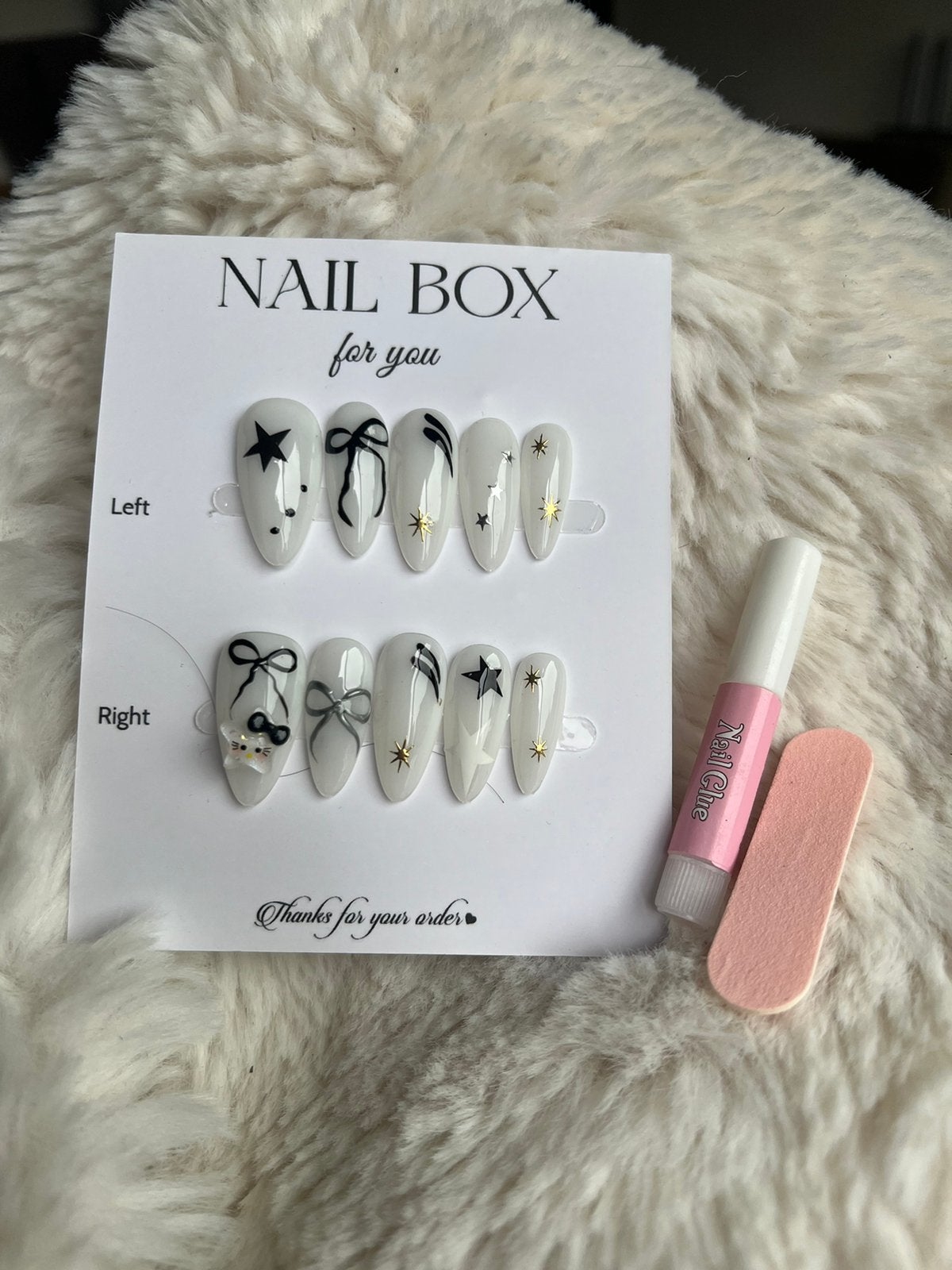 Nagel press on - nail box - fake nail - nail design, Zwart, Nieuw, Ophalen of Verzenden, Handen en Nagels