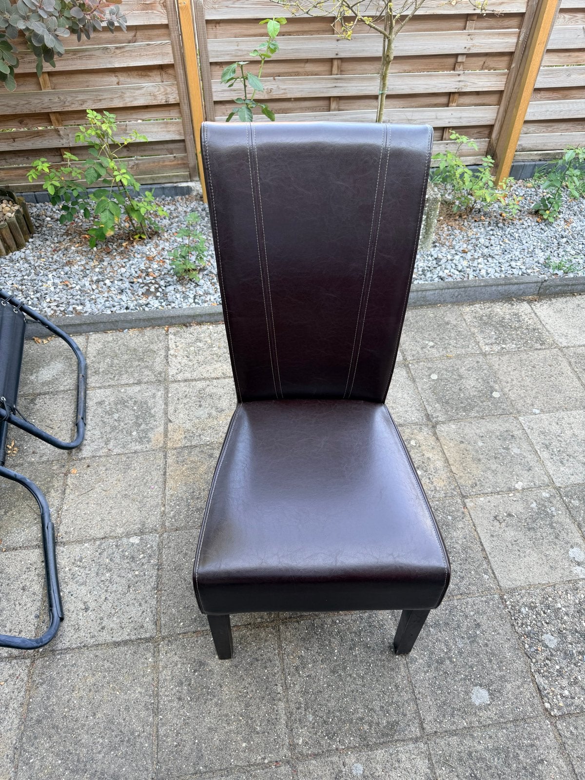 Echt leer bruine eetkamerstoelen, Huis en Inrichting, Stoelen, Ophalen, Bruin, Leer, Zo goed als nieuw