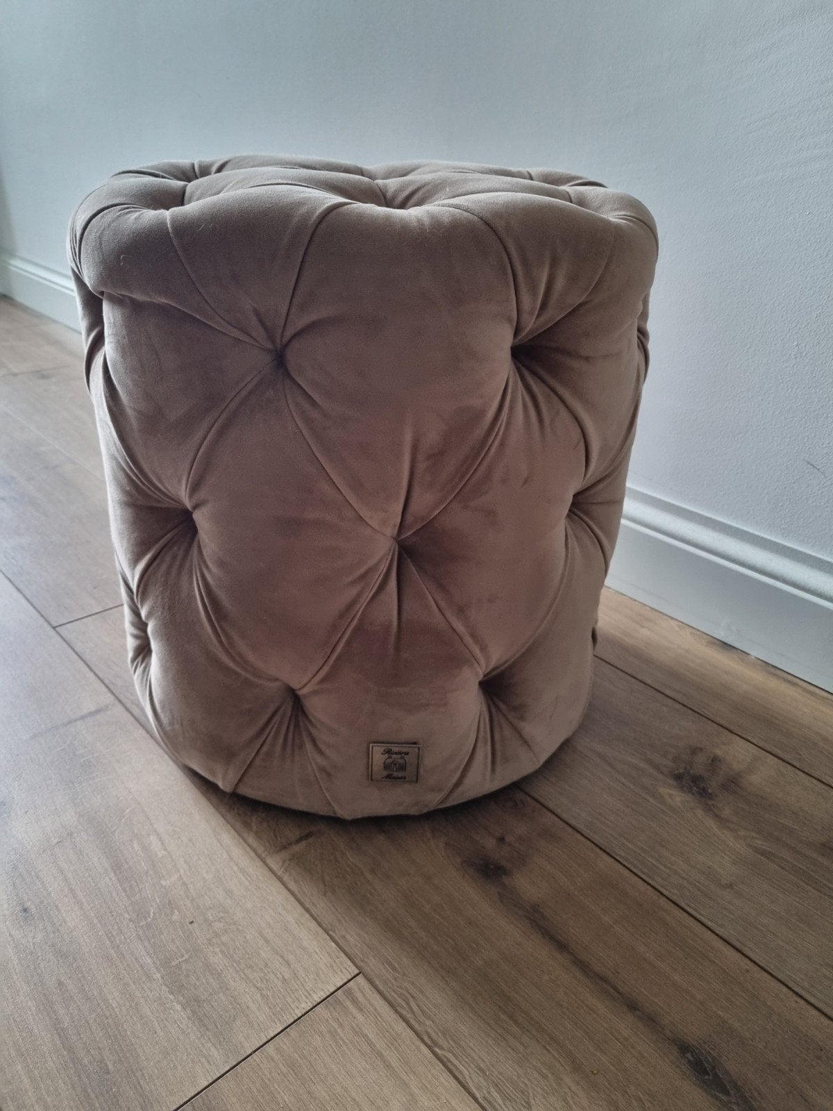 tk riviera maison poef taupe, Ophalen, Minder dan 50 cm, Rond, Minder dan 50 cm