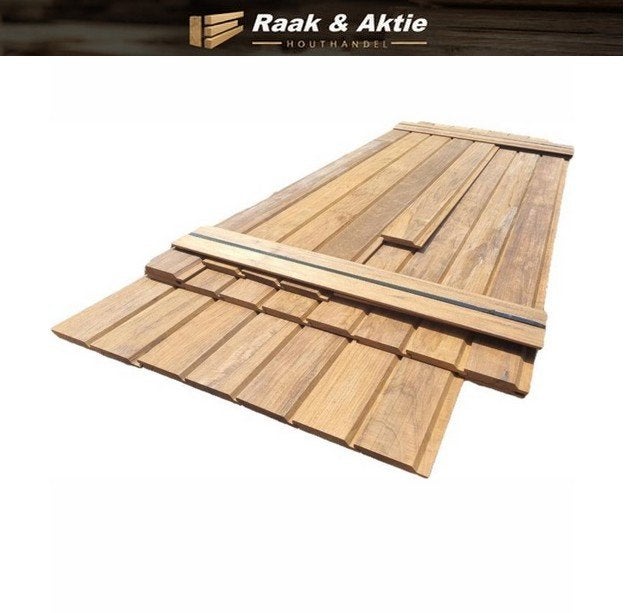 6.67 m2 Halfhouts rabat - Hardhout - nr: HP47, Ophalen, Planken, Nieuw, Hardhout