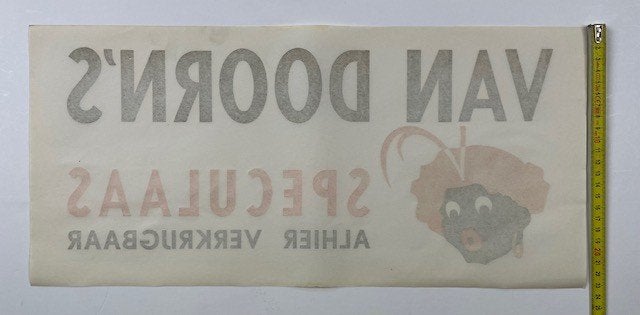 Oude winkelposter Zwarte Piet voor speculaas 1930-1950, Diversen, Ophalen of Verzenden