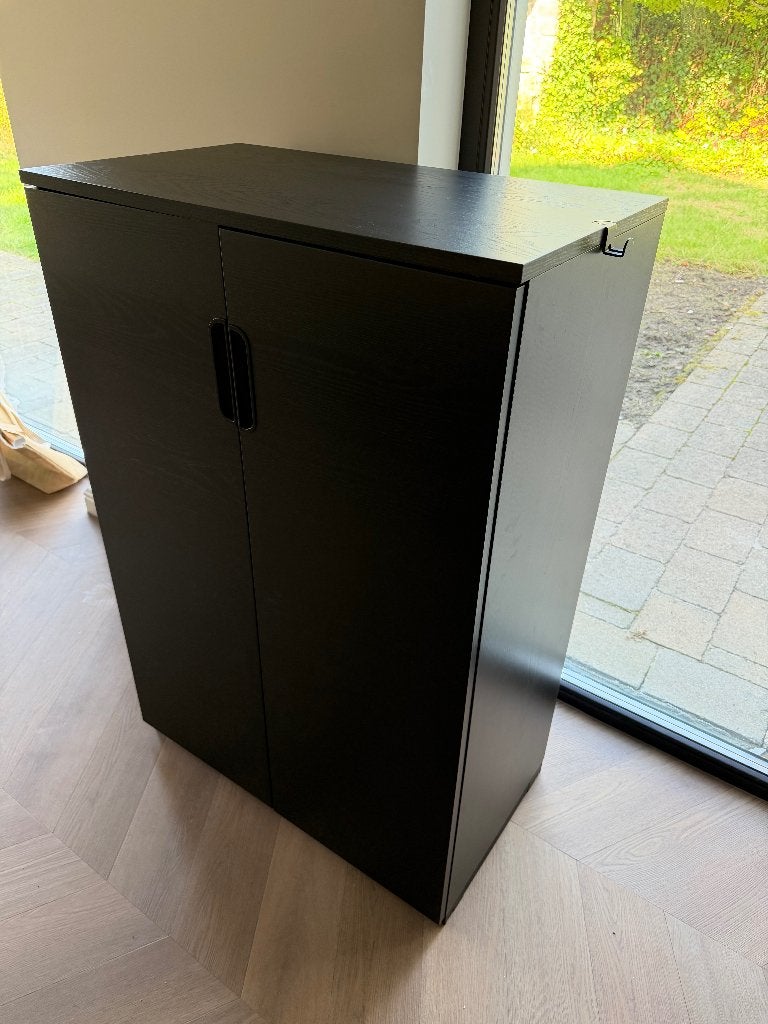 IKEA GALANT kast met deuren – zwart essenfineer – 80x120 cm, Huis en Inrichting, Ophalen, 100 tot 150 cm, Meerdere deuren, 50 tot 100 cm