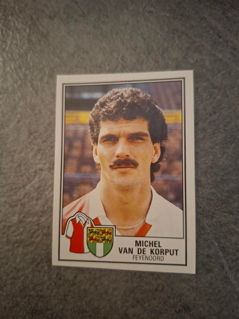 Panini sticker Voetbal 85. Michel van de Korput Feyenoord., Verzenden, Zo goed als nieuw, Sticker