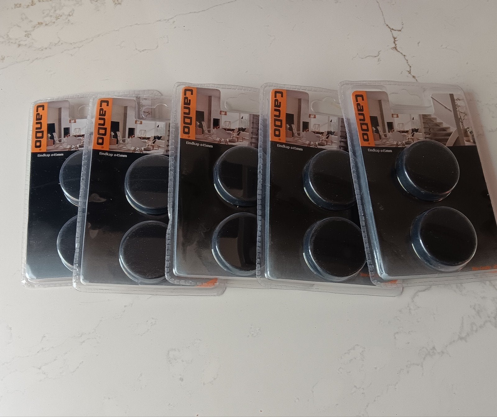 5x2 Cando eindkappen trapleuning mat zwart diameter 45 mm, Ophalen, Nieuw