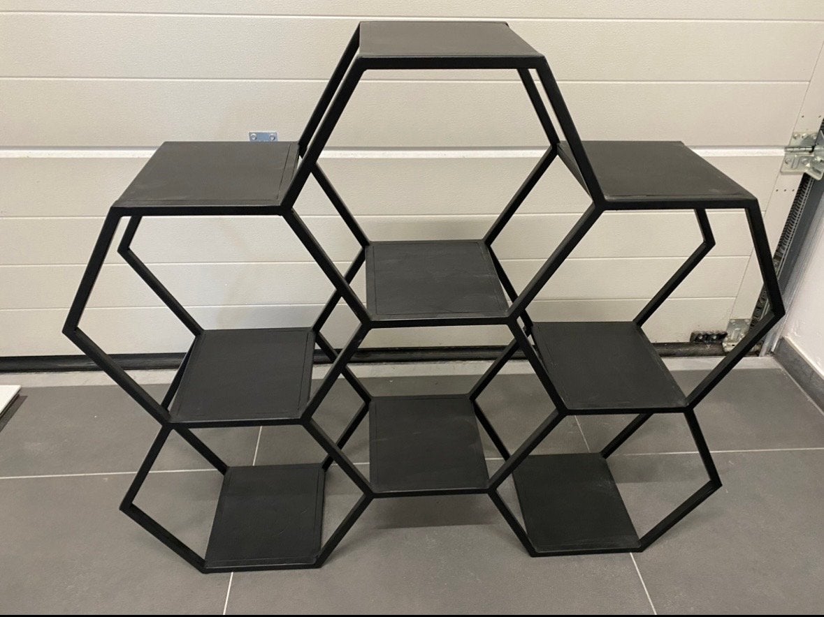 Zwart Hexagon Wandrek - Stijlvol en Modern Design, Huis en Inrichting, Woonaccessoires | Wandplanken en Boekenplanken, Ophalen