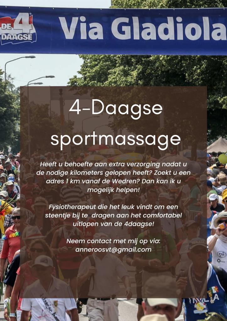 4daagse sportmassage, Ophalen of Verzenden