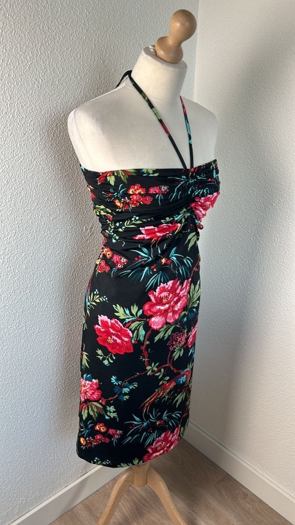 King Louie maat L kleurrijke zomer jurk 1181, Kleding | Dames, Zwart, Maat 42/44 (L), Ophalen of Verzenden, Zo goed als nieuw