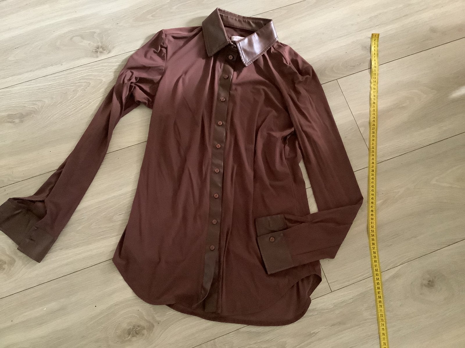 Studio Anneloes Chocolade Bruine Travelstof Blouse Maat M, Ophalen of Verzenden, Zo goed als nieuw, Maat 38/40 (M), Bruin