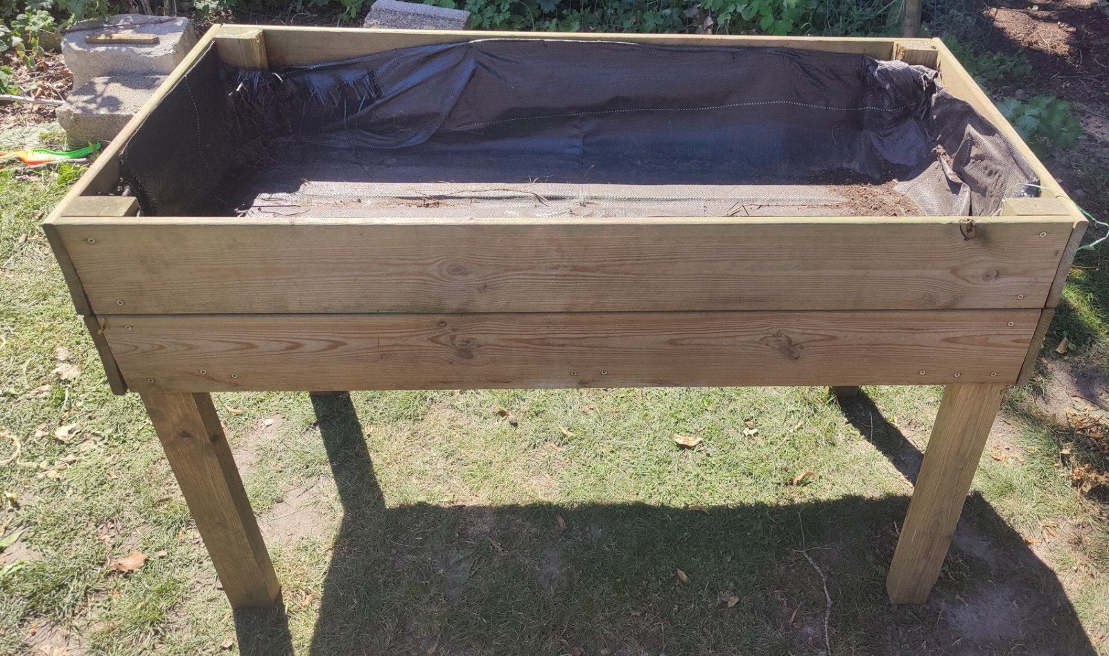 Houten moes/plantenbak op poten .Verhoogd tuinbed, Tuin en Terras, Ophalen, Gebruikt, 100 cm of meer, Balkon