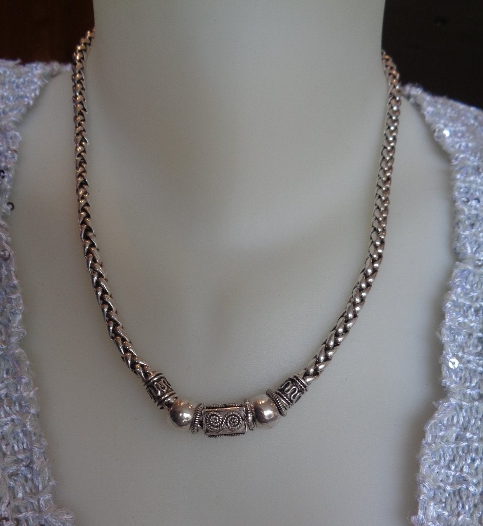 Zilveren vossenstaart ketting 59 gram [539], Met hanger, Verzenden, Zo goed als nieuw, Zilver