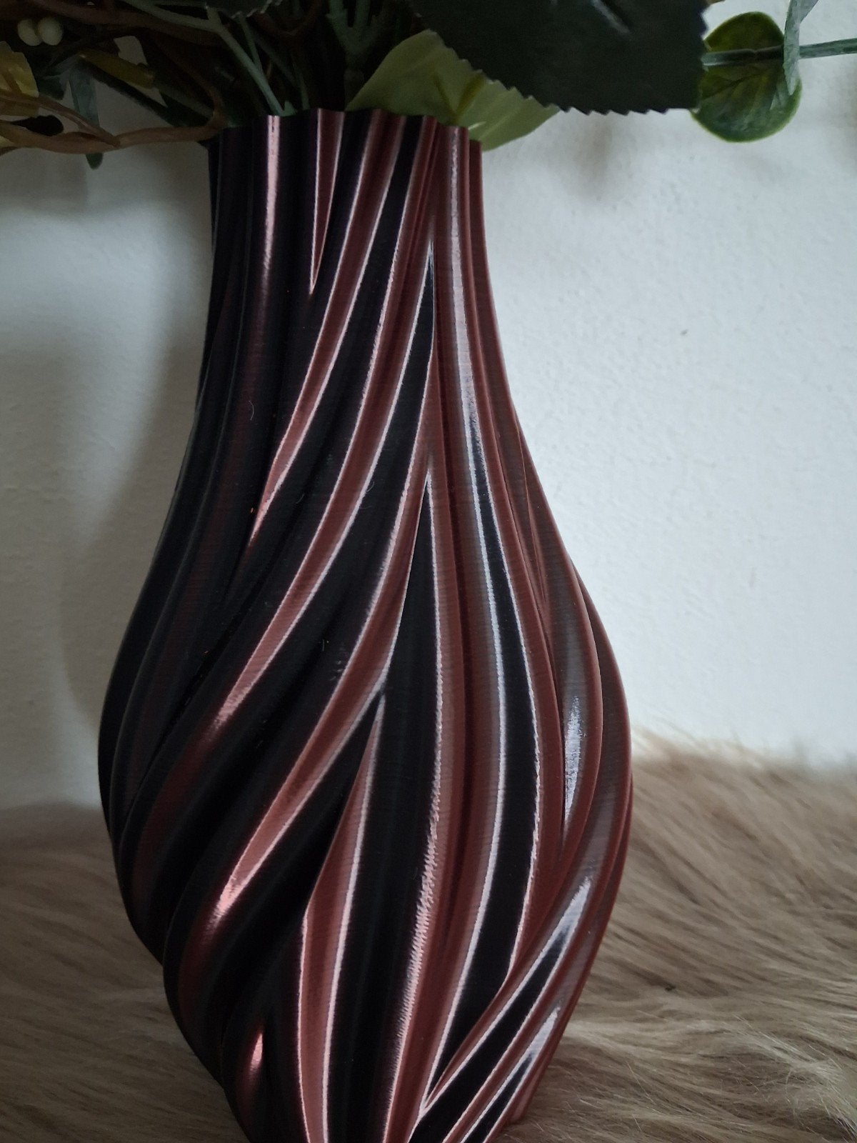 3D print vaas koperkleurig / gevlamd, Kunststof, Nieuw, Ophalen of Verzenden, Geschikt voor droogbloemen