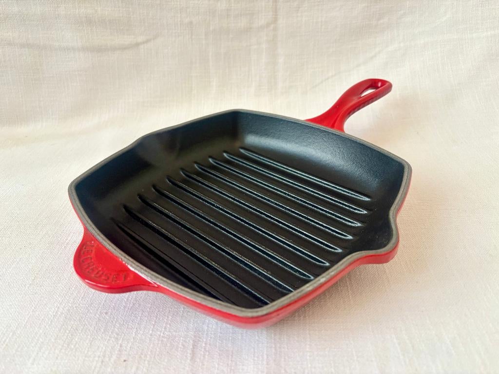 Le Creuset - Grillpan in Geëmailleerd Gietijzer, Gietijzer, Verzenden, Zo goed als nieuw, Keramische plaat