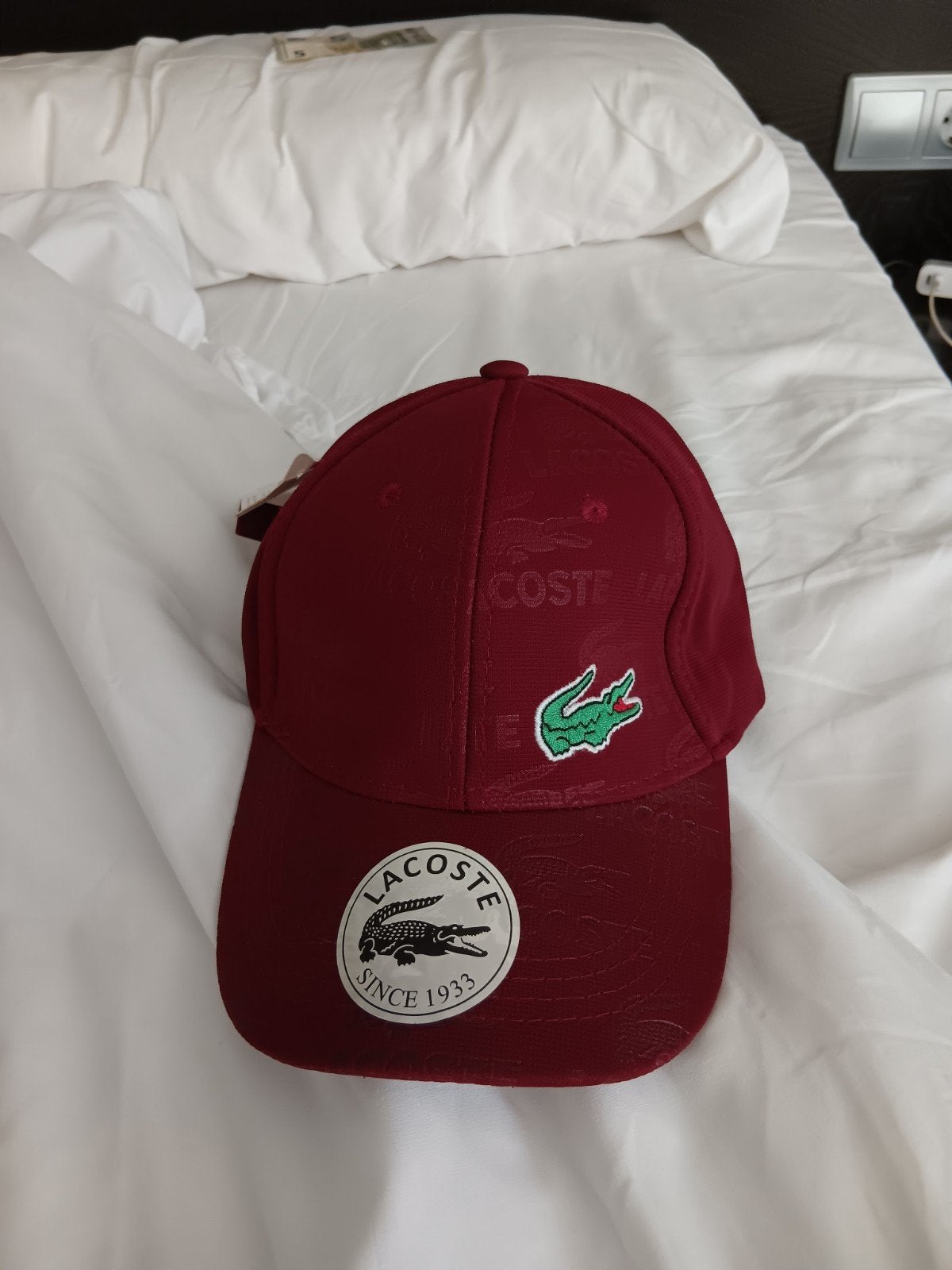 Lacoste pet - Bordeauxrood met krokodillenlogo, Lacoste, Nieuw, Pet, One size fits all