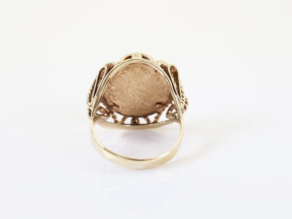 8 Karaat Vintage Dames Ring | JFK Muntring, 18 tot 19, Ophalen of Verzenden, Zo goed als nieuw, Dame