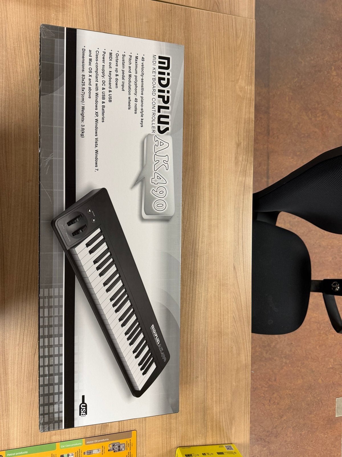 MIDI PLUS AK490 MIDI Keyboard, Zo goed als nieuw, Aanslaggevoelig, Ophalen, 49 toetsen